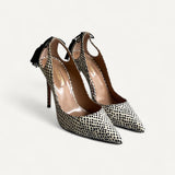 Scarpin Aquazzura Forever Marilyn Cut-out Tasseled Printed Watersnake