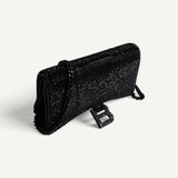 Bolsa Balenciaga Hourglass Wallet on Chain Preta Cravejada