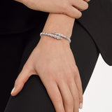 Pulseira Bvlgari Serpenti Viper Ouro Branco 18K Cravejada com Pavê de Diamantes 2.8CT