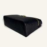Bolsa Loro Piana Extra Pocket L19 Ostrich Black com Ferragens Douradas