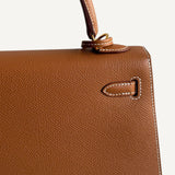 Bolsa Hermès Kelly 25 Epsom Gold com Ferragens Gold