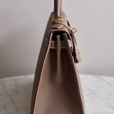 Bolsa Hermès Kelly 28 Epsom Etoupe com Ferragens Gold