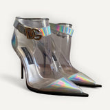 Sandália Dolce & Gabbana Iridescent PVC Pointed Short Boots Holográfico