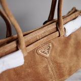 Bolsa Prada Bonnie Camurça Lambskin Marrom Canela