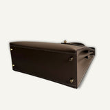 Bolsa Hermès Kelly 28 Epsom Etoupe com Ferragens Gold