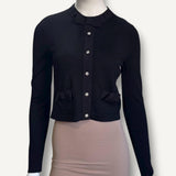 Cardigan MiuMiu Preto Laço e Pedrarias