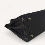 Bolsa Hermès Birkin 25 Ostrich Noir com Ferragens Gold