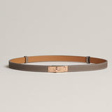 Cinto Hermès Kelly Epsom Etoupe com Ferragens Rose Gold