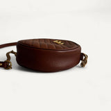 Bolsa Gucci Matelassê Mini GG Marmont Round Marrom