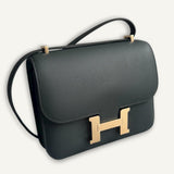 Bolsa Hermès Constance 18 Swift Vert Mangrove com Ferragens Permabrass