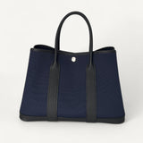 Bolsa Hermès Garden Bleu Marine/Noir com Ferragens Palladium
