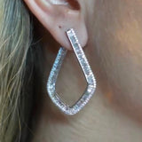 Brinco de Diamantes Navete Geométrico P8 - 3,03CT