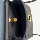 Bolsa Hermès Mini Herbag Toile Militaire Dark Bronze | Noir com Ferragens Gold