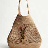 Bolsa Saint Laurent Bolsa Icare Em Ráfia-Bege
