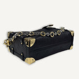 Bolsa Louis Vuitton Side Trunk MM Black com Ferragens Douradas