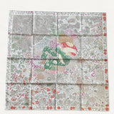 Lenço Hermès 90 Dans Le Bras de Séléné Blanc / Rose / Vert
