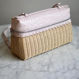 Bolsa Loro Piana Extra Pocket L27 Wicker Light Rose Com Ferragens Prateadas