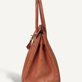 Bolsa Hermès Birkin 30 Ostrich Orange com Ferragens Gold