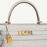 Bolsa Hermès Kelly 28 Togo Beton com Ferragens Douradas