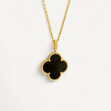 Colar Van Cleef & Arpels Longo Vintage Alhambra Ônix em Ouro Amarelo