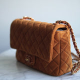Bolsa Chanel Classic Flap Suede Caramelo