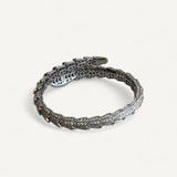 Pulseira Bvlgari Serpenti em Ouro Branco 18K cravejada com Pavê de Diamantes e dois Olhos de Esmeralda