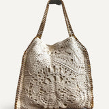 Bolsa Stella McCartney Falabella em Crochê Off-White