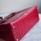 Bolsa Hermès Kelly 35 Crocodile Porosus Com Ferragens Palladium