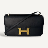 Bolsa Hermès Constance Elan Epsom Noir com Ferragens Gold