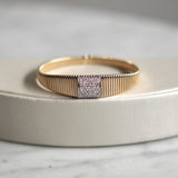 Bracelete em Ouro Amarelo 18K com Pavê de Diamantes