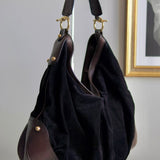 Bolsa Hobo Gucci Jockey Monogram Camurça Preto | Marrom