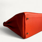Bolsa Hermès Kelly 35 Togo Orange com Ferragens Gold