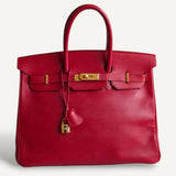 Bolsa Hermès Birkin 35 Epsom Clemence com Ferragens Douradas