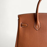 Bolsa Hermès Birkin 25 Togo Gold com Ferragens Palladium