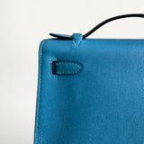 Bolsa Hermès Kelly Pochette Zanzibar com Ferragens Palladium