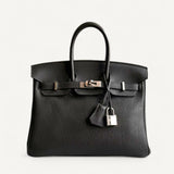 Bolsa Hermès Birkin 25 Togo Gris Misty com Ferragens Palladium