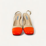 Slingback Prada Bege e Laranja