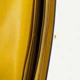 Carteira Hermes Kelly Pocket Long Wallet Yellow Mysore com Ferragens Gold