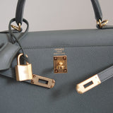 Bolsa Hermès Kelly 25 Epsom Vert Amande com Ferragens Gold