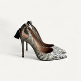 Scarpin Aquazzura Forever Marilyn Cut-out Tasseled Printed Watersnake