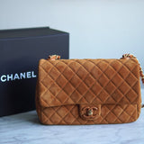 Bolsa Chanel Classic Flap Suede Caramelo