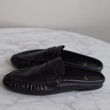 Mule Saint Laurent Le Loafer em Couro Brilhante com Vincos