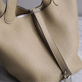 Bolsa Hermès Picotin 18 Clemence Dune com Ferragens Palladium