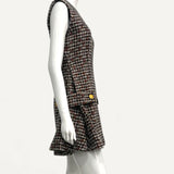 ⁠Vestido Louis Vuitton Check Tweed Utility Detail Dress
