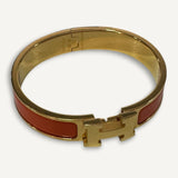 Pulseira Hermès Clic H Orange H e Gold