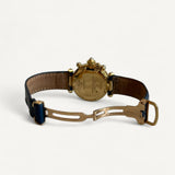 Relógio Cartier Pasha de Cartier em Ouro Amarelo com Diamantes e Pulseira em Couro de Crocodilo Azul Marinho