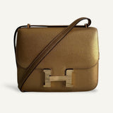 Bolsa Hermès Constance 18 Chevre Dore com Ferragens Gold