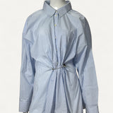 Camisa de Popeline Listrada Azul  Prada