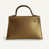Bolsa  Hermès Mini Kelly Chevre Dore com Ferragens Permabrass