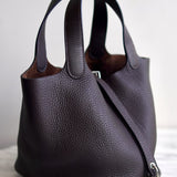Bolsa Hermès Picotin 18 Clemence Ebene com Ferragens Palladium